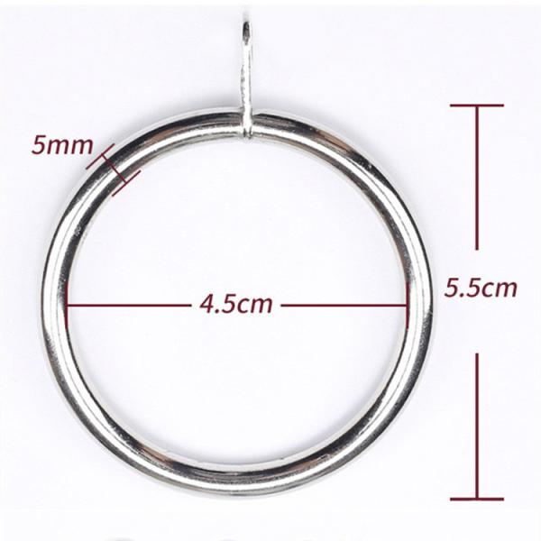 Buy cheap Silver 45mm Diameter 5mm Thickness Curtain Rod Rings With Gasket from wholesalers