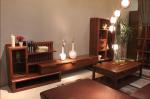 Melamine Finishing Living Room Wall Units Solid / Rubber Wood Material