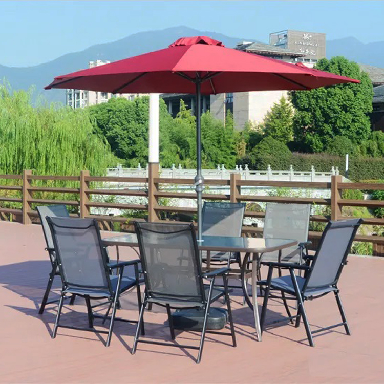 Balcony Garden Leisure Furniture Metal Tempered Glass Square Round Coffee Dining Table
