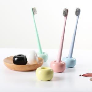 Wholesale Household Ceramic Toothbrush Holder Set Stand With Pink Blue Green Color from china suppliers