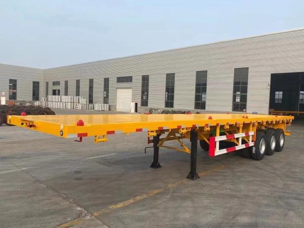 Buy cheap Tri Axle Container Semi Truck And Flatbed Trailer 50T from wholesalers