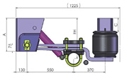 Two Spring Guide Arms Suspension Air Spring For Gap Free Design Trailers