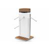 Buy cheap MDF White Gondola Clothing Display Rack With Wooden Shelves Or Bottom Cabinet from wholesalers