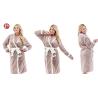 Buy cheap Plush Woman Long Kimono Style Night Bathrobe , Trendy Ladies Pyjamas Customized Fabric Weight from wholesalers