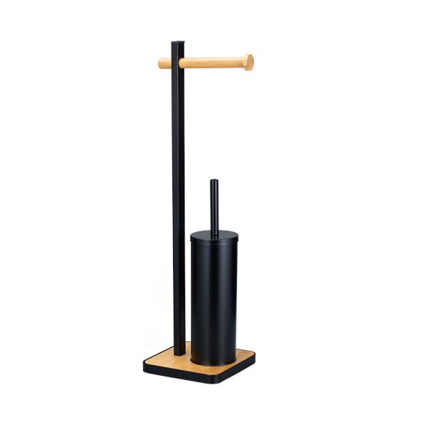21*18*67cm Multifunctional Matt White Toilet Roll Holder Stand And Bamboo Toilet