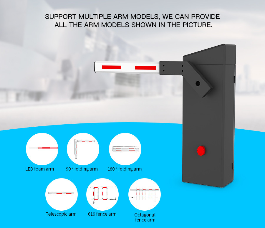 HCW Servo Motor Smart Traffic Barrier Gate Automatic Boom Barrier Car Parking Lot