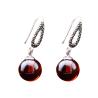 Buy cheap Thai Sterling Silver Marcasite Retro Earrings Synthetic Garnet Bead Drop Earring(053142) from wholesalers