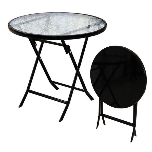 Buy cheap Metal Tempered Glass Folding Coffee Dining Table for Outdoor Camping Balcony Garden Patio from wholesalers