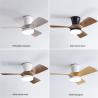 Buy cheap 32 Inch Simple Frequency Wooden Blade Ceiling Fan Conversion Nordic Home Fan Light from wholesalers