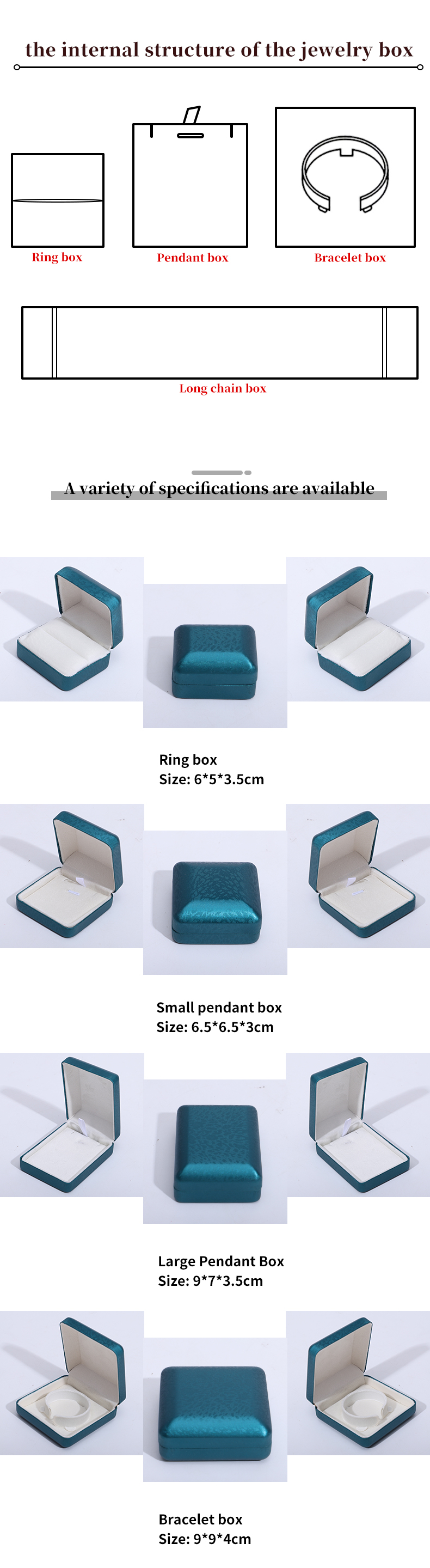 Han Hong Custom Logo Jewelry Package for Bracelet Necklace Ring PU Leather Velvet