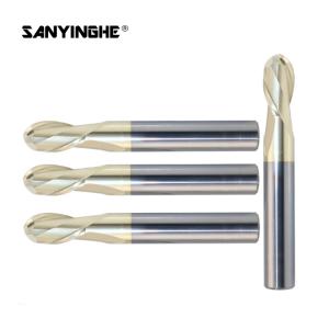 Wholesale 2 Flutes Carbide Ball Nose End Mills Cutter HRC60 R1.5x50L R2.0x75L from china suppliers