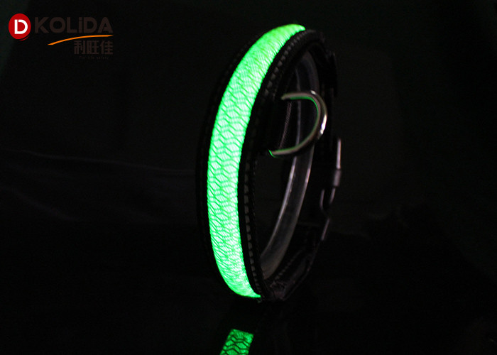 Nylon Webbing Adjustable Luminous LED Dog Collar For Easy Walking 2.5cm/1" X 31-41cm