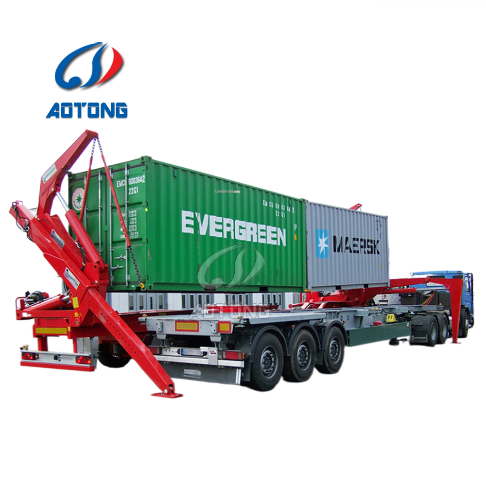 37tons 40ft Container Self Side Loader Side Lifting Container Semi Trailer with Hydraulic Crane