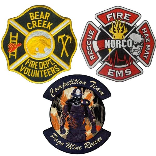 Buy cheap 3D Eco Friendly Woven Singapore Fire Rescue Patch Merrow Border from wholesalers