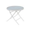 Buy cheap Wipe - Clean Surface Garden Steel Table , 5mm Tempered Glass Outdoor Table from wholesalers