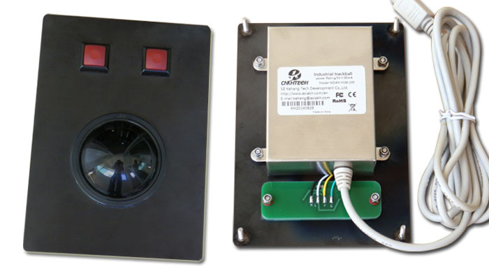 Metal Panel Mount Industrial Pointing Device Trackball Mouse Medical / Marine Applied