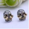 Buy cheap Retro Womens Jewelry Two Tone Silver Skull Stud Earrings(XH055010W) from wholesalers