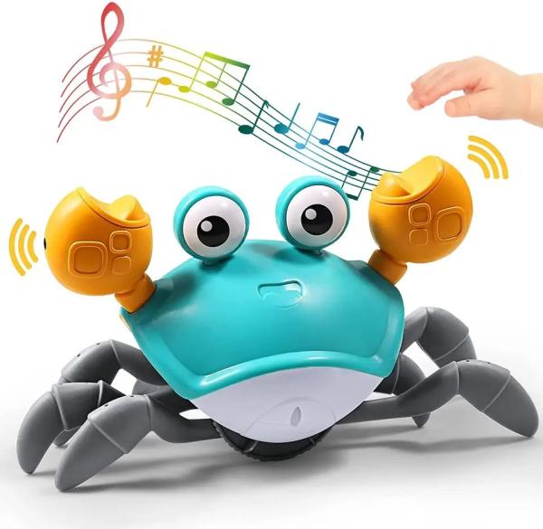 Buy cheap Custom Walking Running Electronic Sensing Green Crawling Crab Baby Toy Music LED Light Up from wholesalers