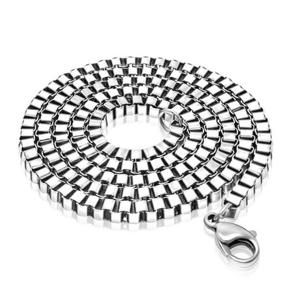 Buy cheap Men's 925 Silver Plated Titanium Stainless Steel Box Chain Necklace (CE496) from wholesalers