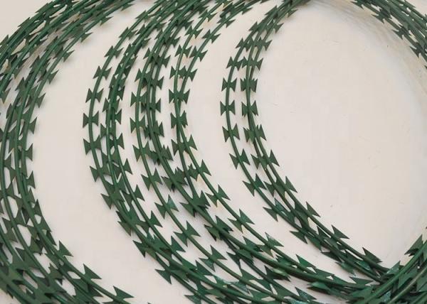 Buy cheap Stainless Steel Razor Barbed Wire 10mm Length PVC Coating from wholesalers