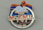 Triathlon Iron Ribbon Medals Nickel Plated For Decoration