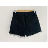 Buy cheap Soft Handfeel Thick Stitching Black Ladies Denim Shorts Rips And Frayed Hem from wholesalers