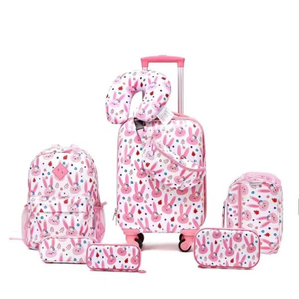 Kids Luggage 6 Piece Set 16 Inch Kids Rolling Luggage Gift Kids Suitcase For