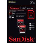 SanDisk 16GB SDHC Card Extreme Class 10 UHS-I - 2-Pack Price $17