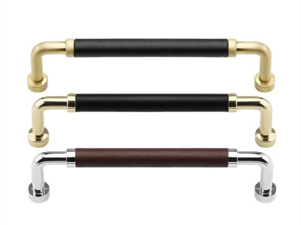 Quality Antique Bronze Zinc Leather Drawer Pull Kitchen Cabinet Handles Office Desk/ Dresser Handles for sale