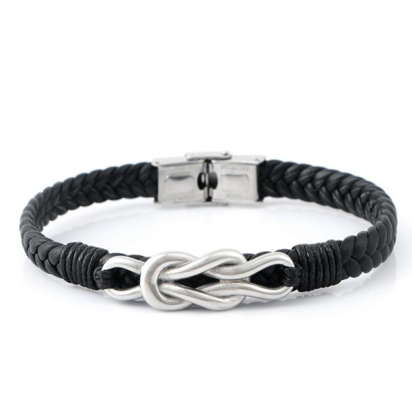 Buy cheap Explosive leather magnetic buckle men's bracelet retro trend simple bracelet accessory from wholesalers