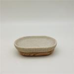 Beige Vertical Stripe Polyresin Bathroom Accessories Round Bathroom Tumbler