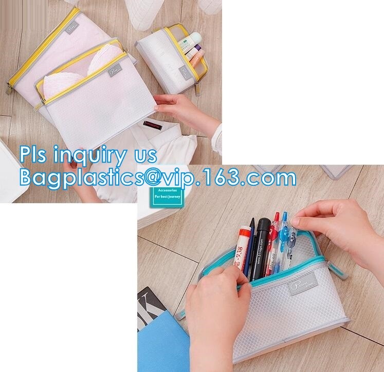mesh zipper cosmetic bag make up custom high quality bags and cases shopping, Travel Toiletry Pouch Silver Mesh bag