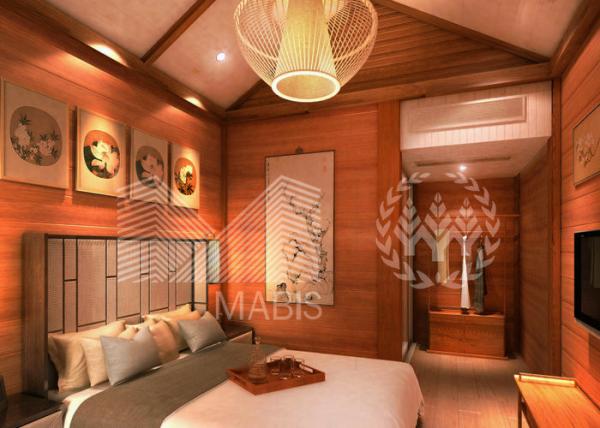 Buy cheap Zinc Plating Surface Prefab Villa House Wooden Appearance Steel Structure from wholesalers