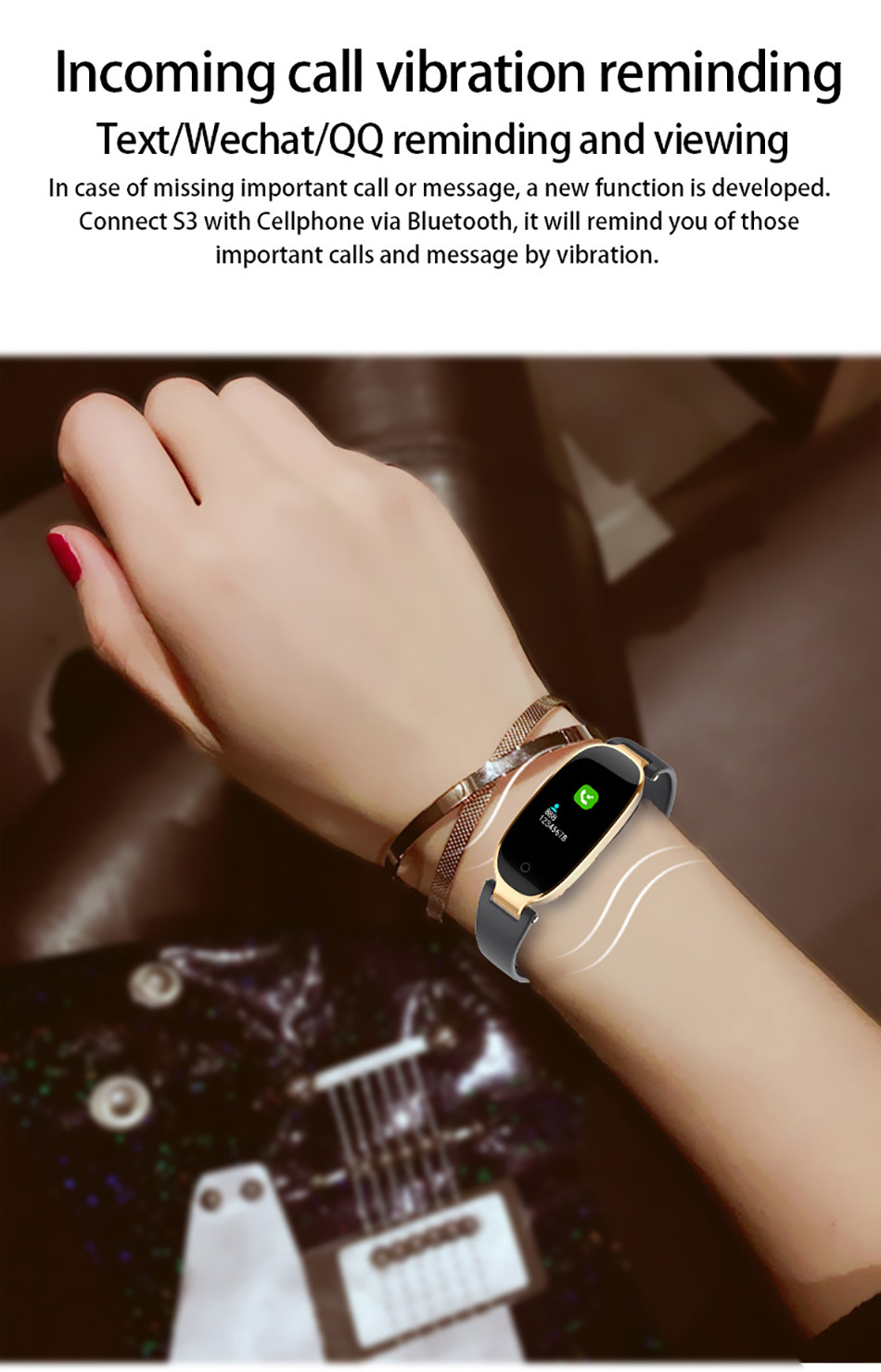 IP67 Heart Rate Health Bracelet , CE ROHS FC Fitness Band With Ecg