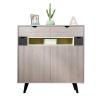 Buy cheap Wooden Doorway Shoe Rack Cabinet Tall Shoe Cabinet Storage 4 Tiers 2 Drawers from wholesalers