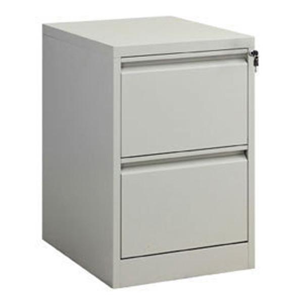 Buy cheap 2 Drawers Metal Filing Cabinet Matt Light Grey RAL7035 With Swan Neck Grip Handle from wholesalers