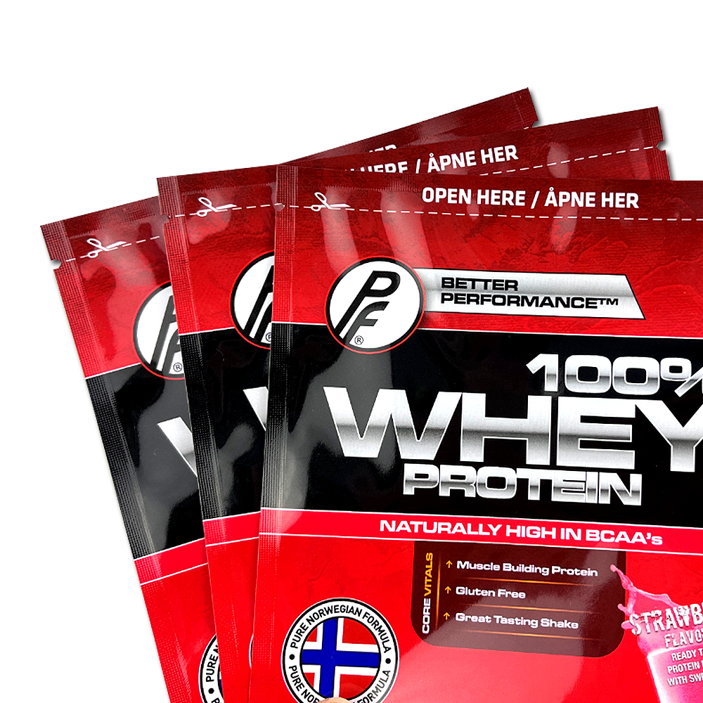 Protein Packaging Custom Zipper Aluminum Foil Pouch With Candy And Stand Up Design