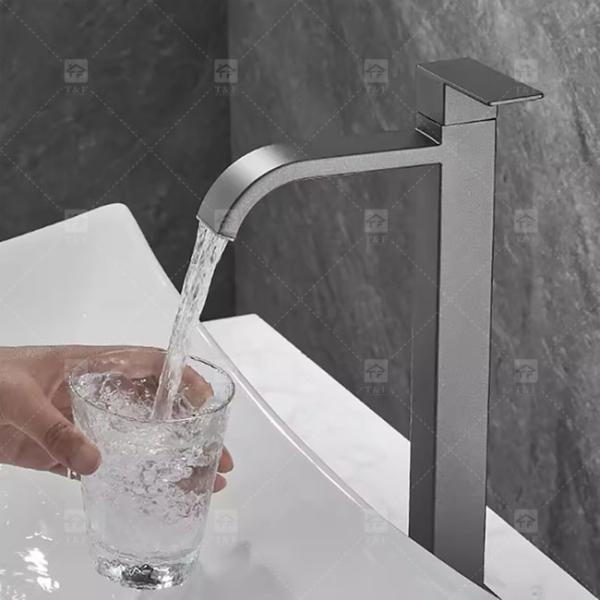 Buy cheap Gray Single Cooling Bathroom Basin Faucet Countertop Washtable Household Balcony Stainless Steel from wholesalers