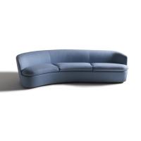 Buy cheap Living Room Curved Leather Sofa 3 Seats Metal Legs Cuatom With High Density Foam product