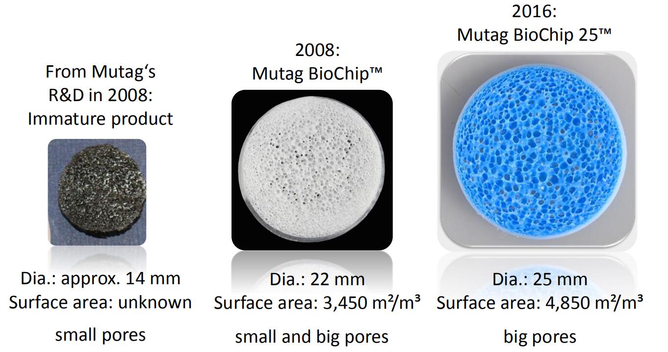 30mm Diameter MBBR Media Mutag Biochip For Super Decarburization In Wastewater Treatment