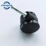 Oblique Stem Movable Wheel With Stop 50mm Black PU Furniture Caster