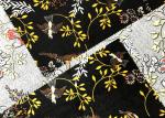 Warp Knitted Polyester Velvet Fabric / Birds Flowers Patterned Velvet Fabric
