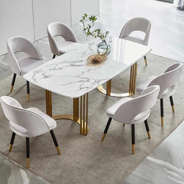 Buy cheap SEDIA Marble Dining Table Chair Sets With Stainless Steel Legs from wholesalers