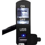 Handlebar Motorcycle Charging Port With Lamp 5V 2A USB Charger