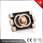 Classical style gold handbag square turn lock，50.58*36.75mm