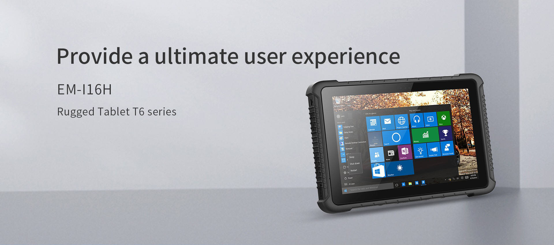 10-inch Rugged Win 10 Pro Tablet PC with Fingerprint RJ45 RS232 10000mAh Battery IP65