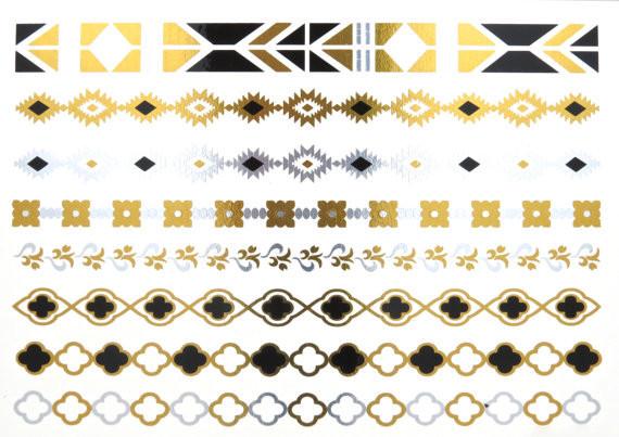 Metallic tattoo, flash tattoo, shinny tattoo, jewelry tattoo, custom designs