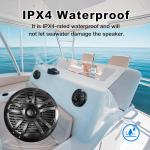 GRANDnavi 6.5Inch Marine Audio Waterproof Speakers in Black and White PP Cup