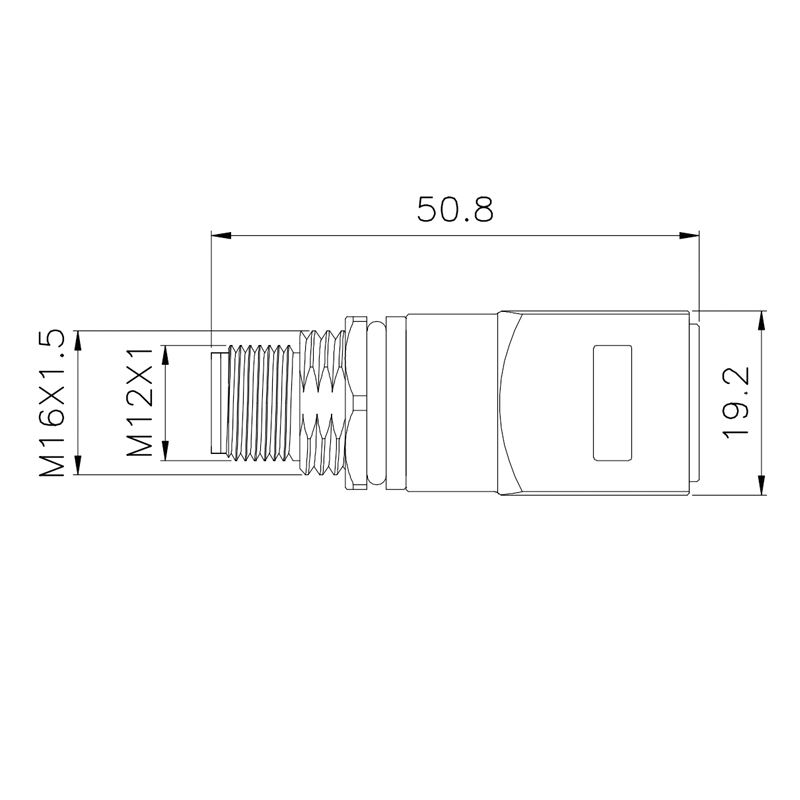 Bending type M12 And RJ45 Adapters waterproof connector