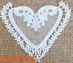 White Black Fabric Heart Lace Flower Floral Motif Sewing Trim Applique